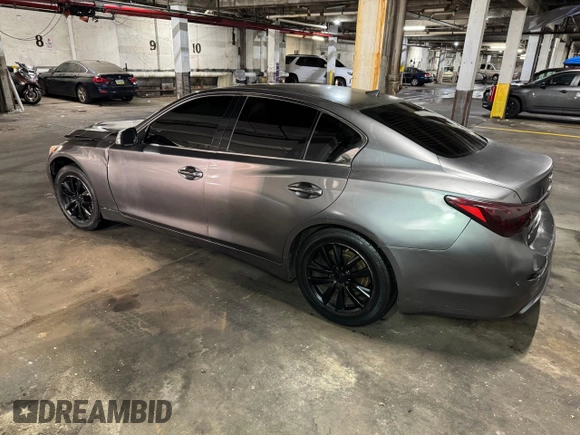 2015 Infiniti Q50 with VIN JN1BV7AR7FM412100, listed as a Copart auction lot 54574705 with 111,230 mi miles and Salvage Title. Bid and sale history available at carsss.com. Image 3.