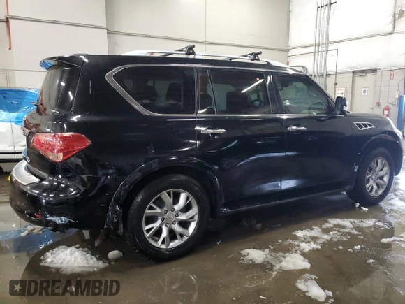 2012 Infiniti QX56 7-passenger with VIN JN8AZ2NE5C9015530, listed as a Copart auction lot 78957604 with 120,104 mi miles and Salvage Title. Bid and sale history available at carsss.com. Image 3.