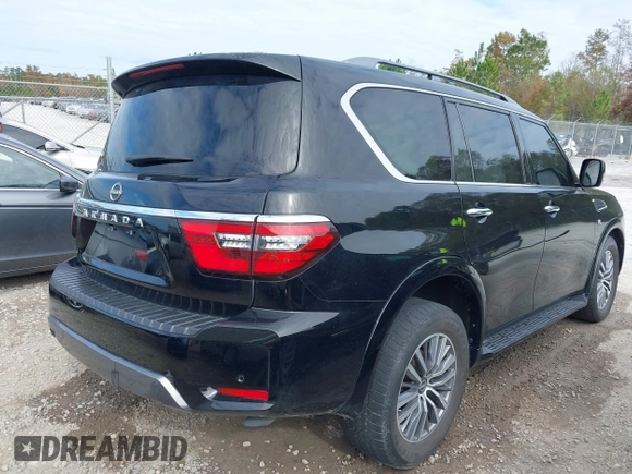 2021 Nissan Armada SV with VIN JN8AY2AC2M9147265, listed as a IAAI auction lot 40966883 with 51,187 mi miles. Bid and sale history available at carsss.com. Image 4.