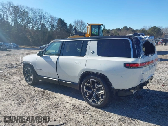 2025 Rivian R1S Adventure with VIN 7PDSGBBA0SN049154, listed as a IAAI auction lot 41160166 with 3,036 mi miles. Bid and sale history available at carsss.com. Image 3.