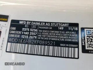2019 Mercedes-Benz E 450 with VIN WDD1K6HB2KF089521, listed as a Copart auction lot 50264535 with 70,146 mi miles and Salvage title. Bid and sale history available at DreamBid. Image 15.
