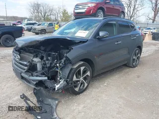 2016 Hyundai Tucson Eco with VIN KM8J3CA2XGU103017, listed as a IAAI auction lot 41897807 with 95,722 mi miles. Bid and sale history available at carsss.com. Image 2.