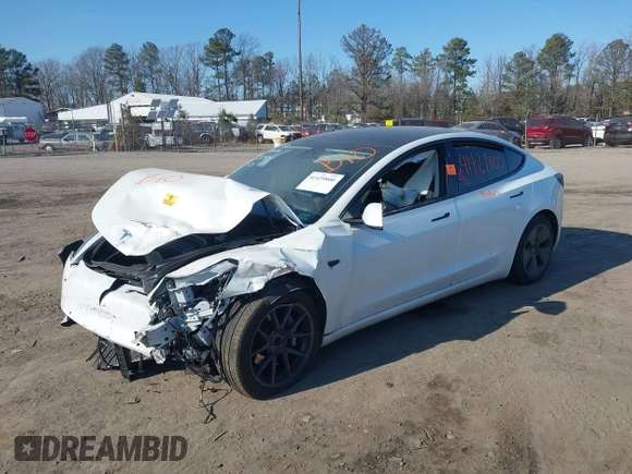 2022 Tesla Model 3 with VIN 5YJ3E1EA5NF315004, listed as a IAAI auction lot 41429800 with Not Provided miles. Bid and sale history available at carsss.com. Image 2.