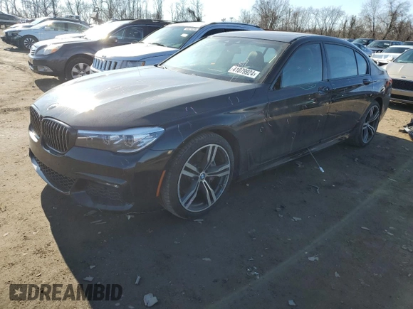 2018 BMW 7 Series 740i xDrive with VIN WBA7E4C56JGV28100, listed as a Copart auction lot 41079924 with 63,891 mi miles. Bid and sale history available at carsss.com. Image 1.
