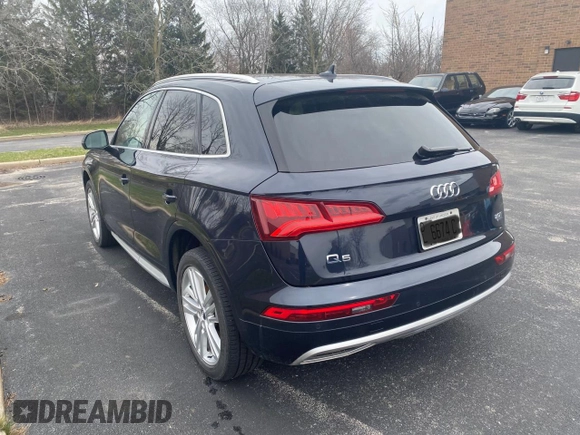 2018 Audi Q5 Premium Plus with VIN WA1BNAFY8J2224078, listed as a Copart auction lot 53841865 with 39,425 mi miles and Salvage Title. Bid and sale history available at carsss.com. Image 3.