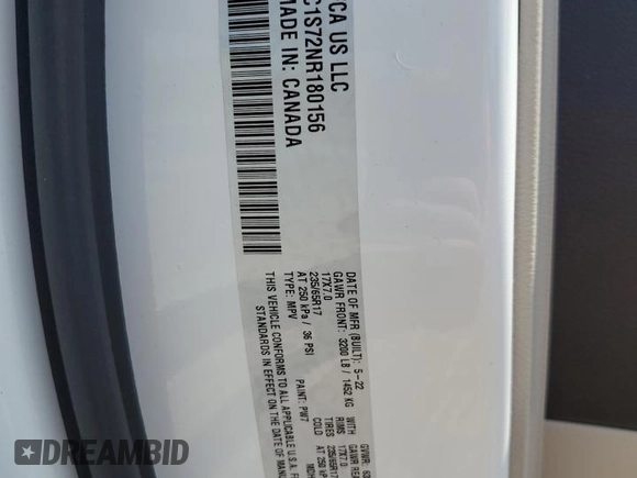 2022 Chrysler Pacifica Hybrid Limited with VIN 2C4RC1S72NR180156, listed as a Copart auction lot 62742765 with 71,935 mi miles and Salvage title. Bid and sale history available at DreamBid. Image 13.