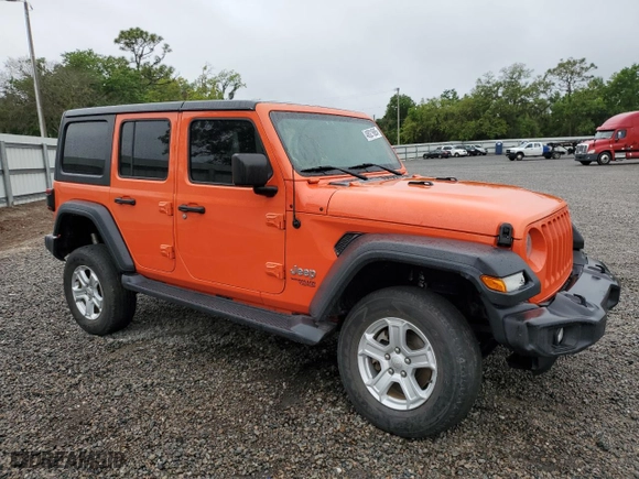 2018 Jeep Wrangler Unlimited Sport S with VIN 1C4HJXDG0JW227154, listed as a Copart auction lot 48021685 with 76,053 mi miles and Salvage Title. Bid and sale history available at carsss.com. Image 4.