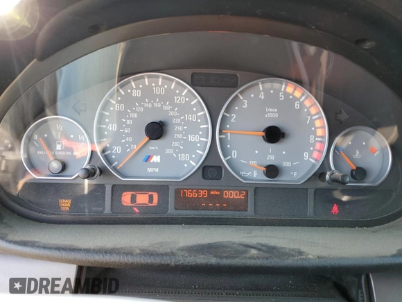 2002 BMW 3 Series M3 with VIN WBSBR93452EX22242, listed as a Copart auction lot 80127394 with 176,639 mi miles and Clean Title. Bid and sale history available at carsss.com. Image 9.