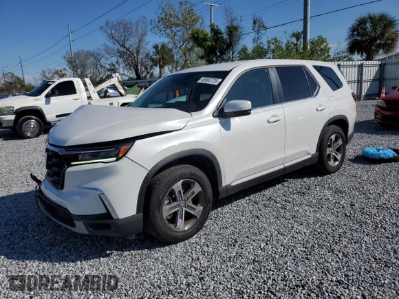 2025 Honda Pilot EX-L with VIN 5FNYG2H41SB007741, listed as a Copart auction lot 45965725 with 11,858 mi miles and Salvage Title. Bid and sale history available at carsss.com. Image 1.