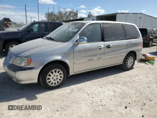 2003 Kia Sedona LX with VIN KNDUP131236453481, listed as a Copart auction lot 75660244 with 125,628 mi miles and Salvage Title. Bid and sale history available at carsss.com. Image 1.