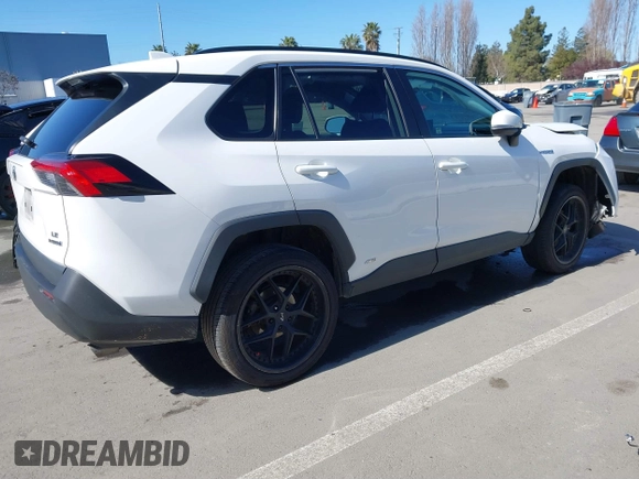 2021 Toyota RAV4 Hybrid LE with VIN 4T3M6RFV7MU027172, listed as a IAAI auction lot 41829723 with 262,619 mi miles. Bid and sale history available at carsss.com. Image 4.