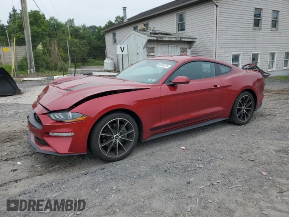 2020 Ford Mustang EcoBoost with VIN 1FA6P8TH5L5129757, listed as a Copart auction lot 62587375 with 35,272 mi miles and Salvage title. Bid and sale history available at DreamBid. Image 1.