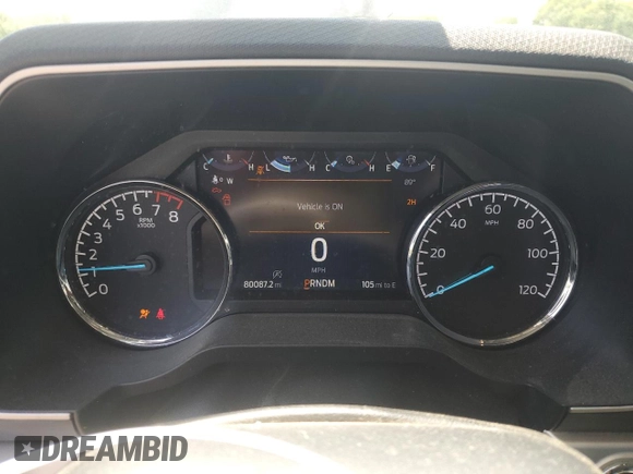 2021 Ford F-150 XL with VIN 1FTFW1E54MKD43407, listed as a Copart auction lot 59912375 with 80,087 mi miles and Salvage title. Bid and sale history available at DreamBid. Image 9.