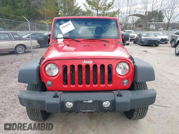 2015 Jeep Wrangler Sport with VIN 1C4GJWAGXFL686842, listed as a IAAI auction lot 42040058 with 154,091 mi miles. Bid and sale history available at carsss.com. Image 12.