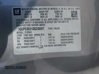 2013 Chevrolet Silverado 1500 LT with VIN 3GCPCSE01DG206827, listed as a IAAI auction lot 41976945 with 213,940 mi miles and . Bid and sale history available at DreamBid. Image 9.