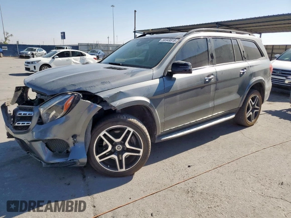 2018 Mercedes-Benz GLS 550 z VIN 4JGDF7DE2JB020752, wystawiony jako Copart lot #58349815 z przebiegiem 74 773 mil mil oraz Czysty tytuł • Clean title. Historia ofert i sprzedaży dostępna na DreamBid. Obrazek 1.