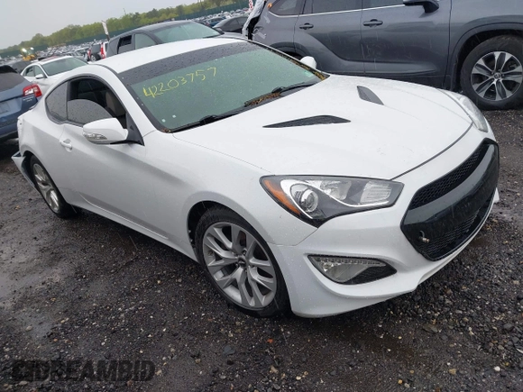 2016 Hyundai Genesis Coupe 3.8L Base with VIN KMHHT6KJXGU136900, listed as a IAAI auction lot 42203757 with 90,258 mi miles and . Bid and sale history available at DreamBid. Image 1.