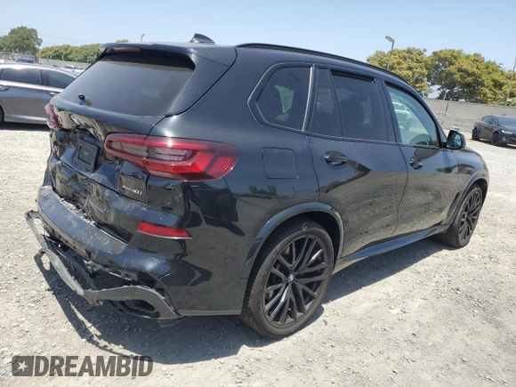 2021 BMW X5 xDrive40i with VIN 5UXCR6C03M9H41831, listed as a Copart auction lot 62145025 with Not provided miles and Salvage title. Bid and sale history available at DreamBid. Image 3.