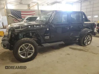 2018 Jeep Wrangler Unlimited Sahara with VIN 1C4HJXEN0JW176350, listed as a Copart auction lot 49167175 with 75,266 mi miles and Salvage Title. Bid and sale history available at carsss.com. Image 1.