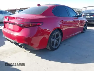 2018 Alfa Romeo Giulia with VIN ZARFAEBN8J7567620, listed as a IAAI auction lot 41738301 with 80,194 mi miles. Bid and sale history available at carsss.com. Image 4.