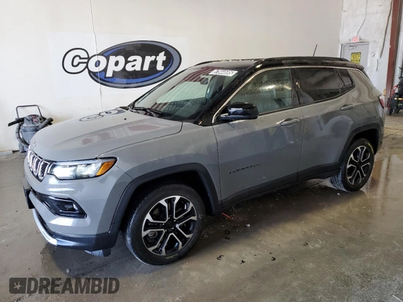 2023 Jeep Compass Limited with VIN 3C4NJDCNXPT564799, listed as a Copart auction lot 57844695 with 59,643 mi miles and Clean title. Bid and sale history available at DreamBid. Image 1.