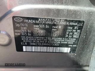 2017 Hyundai Santa Fe 2.4L z VIN 5NMZTDLB4HH015065, wystawiony jako Copart lot #53578145 z przebiegiem 123 462 mil mil oraz Czysty tytuł • Clean title. Historia ofert i sprzedaży dostępna na DreamBid. Obrazek 13.