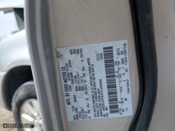 2007 Mercury Mountaineer with VIN 4M2EU37E57UJ09368, listed as a Copart auction lot 65562494 with 219,875 mi miles and Non Repairable. Bid and sale history available at carsss.com. Image 15.