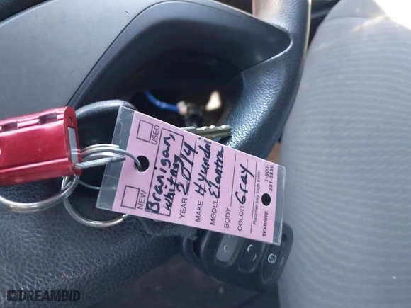 2014 Hyundai Elantra SE with VIN 5NPDH4AE4EH515489, listed as a IAAI auction lot 41702399 with 107,716 mi miles. Bid and sale history available at carsss.com. Image 11.