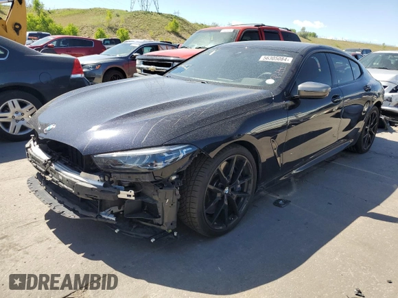 2021 BMW 8 Series M850i with VIN WBAGV8C00MCF55108, listed as a Copart auction lot 56305084 with 27,399 mi miles and Salvage Title. Bid and sale history available at DreamBid. Image 1.