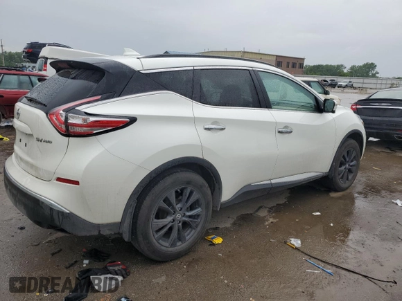2018 Nissan Murano SV with VIN 5N1AZ2MH3JN111681, listed as a Copart auction lot 56239725 with 95,652 mi miles and Salvage title. Bid and sale history available at DreamBid. Image 3.