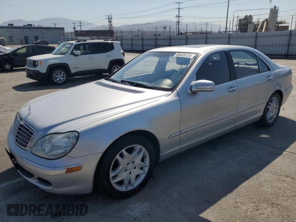 2003 Mercedes-Benz S-Class 4.3L with VIN WDBNG70J73A369311, listed as a Copart auction lot 66428724 with 91,646 mi miles and Clean Title. Bid and sale history available at carsss.com. Image 1.