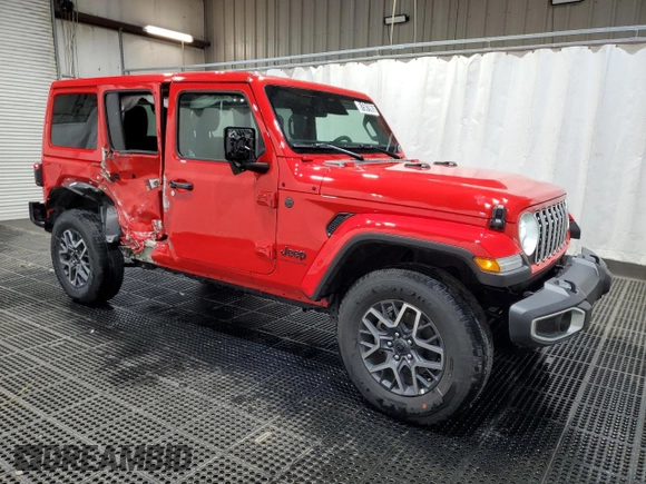 2025 Jeep Wrangler Sahara с VIN 1C4PJXEN8SW575908, выставлен на аукционе Copart как лот 61501965 с пробегом 6 989 миль миль и Чистый • Clean title. История ставок и продаж доступна на DreamBid. Изображение 4.