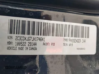 2018 Dodge Charger GT with VIN 2C3CDXJG7JH174641, listed as a IAAI auction lot 41760003 with 74,076 mi miles. Bid and sale history available at carsss.com. Image 9.
