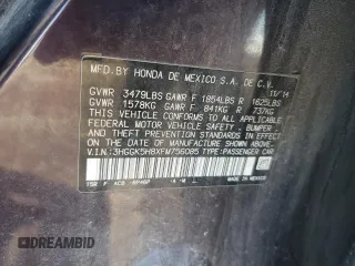 2015 Honda Fit EX-L with VIN 3HGGK5H8XFM756085, listed as a Copart auction lot 48771025 with 46,740 mi miles and Salvage Title. Bid and sale history available at carsss.com. Image 13.
