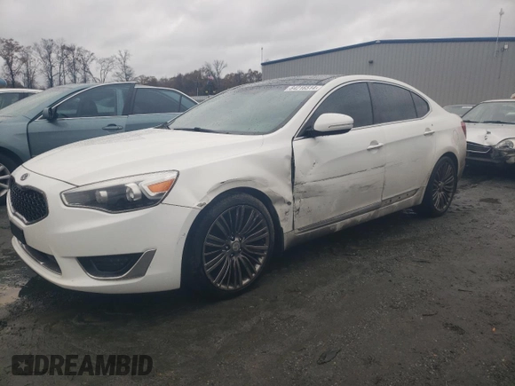 2014 Kia Cadenza Premium with VIN KNALN4D76E5148948, listed as a Copart auction lot 84216514 with 164,612 mi miles and Salvage Title. Bid and sale history available at carsss.com. Image 1.