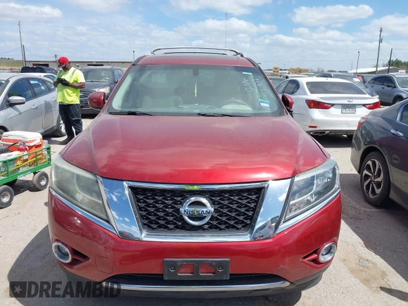 2013 Nissan Pathfinder SV with VIN 5N1AR2MM8DC617164, listed as a IAAI auction lot 41819381 with 116,275 mi miles. Bid and sale history available at carsss.com. Image 6.