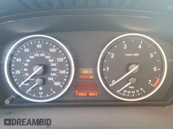 2008 BMW 5 Series 550i with VIN WBANW53508CT34559, listed as a Copart auction lot 49057624 with 119,058 mi miles and Salvage Title. Bid and sale history available at carsss.com. Image 9.
