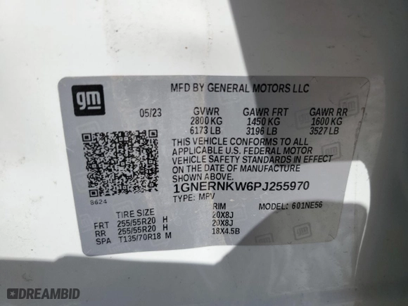 2023 Chevrolet Traverse High Country with VIN 1GNERNKW6PJ255970, listed as a Copart auction lot 77387294 with 23,258 mi miles and Salvage Title. Bid and sale history available at carsss.com. Image 16.