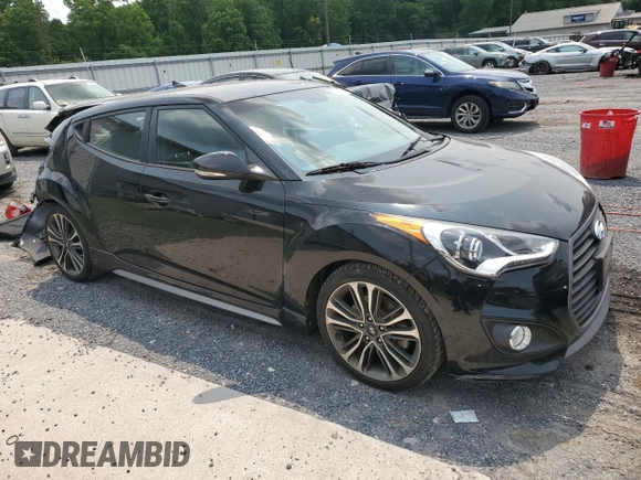 2016 Hyundai Veloster Turbo with VIN KMHTC6AE2GU263929, listed as a Copart auction lot 61876963 with 55,108 mi miles. Bid and sale history available at carsss.com. Image 4.