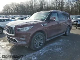 2021 Infiniti QX80 LUXE with VIN JN8AZ2AE5M9272842, listed as a Copart auction lot 87176174 with 31,001 mi miles and Salvage Title. Bid and sale history available at carsss.com. Image 1.