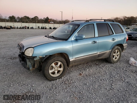 2003 Hyundai Santa Fe GLS with VIN KM8SC13D53U554812, listed as a Copart auction lot 86789014 with 0 mi miles and Salvage Title. Bid and sale history available at carsss.com. Image 1.