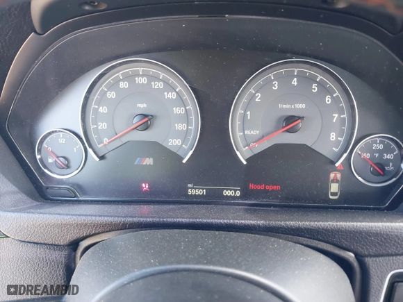 2016 BMW M4 with VIN WBS3R9C51GK708621, listed as a IAAI auction lot 41678133 with 59,501 mi miles. Bid and sale history available at carsss.com. Image 7.