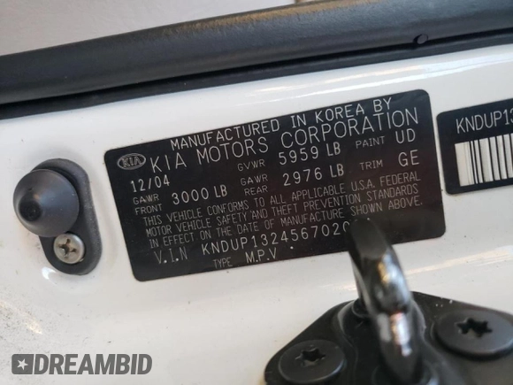 2005 Kia Sedona LX with VIN KNDUP132456702004, listed as a Copart auction lot 46514105 with 157,214 mi miles and Salvage Title. Bid and sale history available at carsss.com. Image 13.