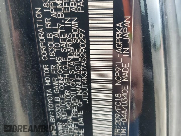 2010 Toyota Yaris z VIN JTDJT4K37A5290297, wystawiony jako Copart lot #56980175 z przebiegiem 459 391 mil mil oraz Czysty tytuł • Clean title. Historia ofert i sprzedaży dostępna na DreamBid. Obrazek 12.
