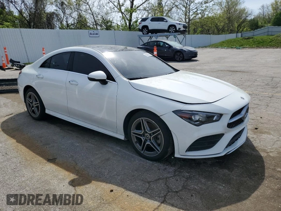 2022 Mercedes-Benz CLA 250 with VIN W1K5J4HB8NN299396, listed as a Copart auction lot 54053915 with 45,976 mi miles and Salvage Title. Bid and sale history available at DreamBid. Image 4.