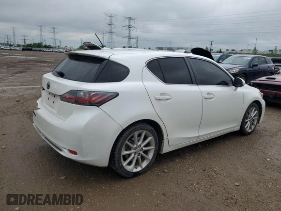 2012 Lexus CT 200h with VIN JTHKD5BH3C2086716, listed as a Copart auction lot 59615095 with 169,104 mi miles and Salvage title. Bid and sale history available at DreamBid. Image 3.