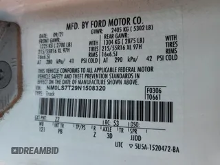 2022 Ford Transit Connect XLT с VIN NM0LS7T29N1508320, выставлен на аукционе Copart как лот 55543894 с пробегом 223 846 миль миль и . История ставок и продаж доступна на DreamBid. Изображение 13.