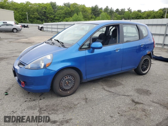 2007 Honda Fit with VIN JHMGD38497S020207, listed as a Copart auction lot 57447875 with 185,603 mi miles and Salvage title. Bid and sale history available at DreamBid. Image 1.