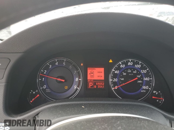 2007 Infiniti G35 Journey with VIN JNKBV61E37M724595, listed as a Copart auction lot 75859344 with 69,052 mi miles and Salvage Title. Bid and sale history available at DreamBid. Image 9.