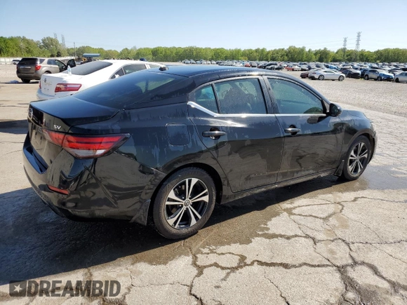 2020 Nissan Sentra SV with VIN 3N1AB8CV1LY256231, listed as a Copart auction lot 52805675 with 107,882 mi miles and Salvage Title. Bid and sale history available at carsss.com. Image 3.